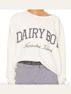 Dairy Boy Nantucket Island White Pullover Sweatshirt